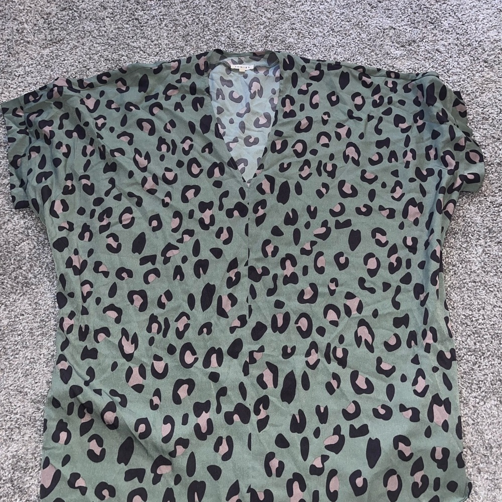 Leopard Print V-Neck Women's Top